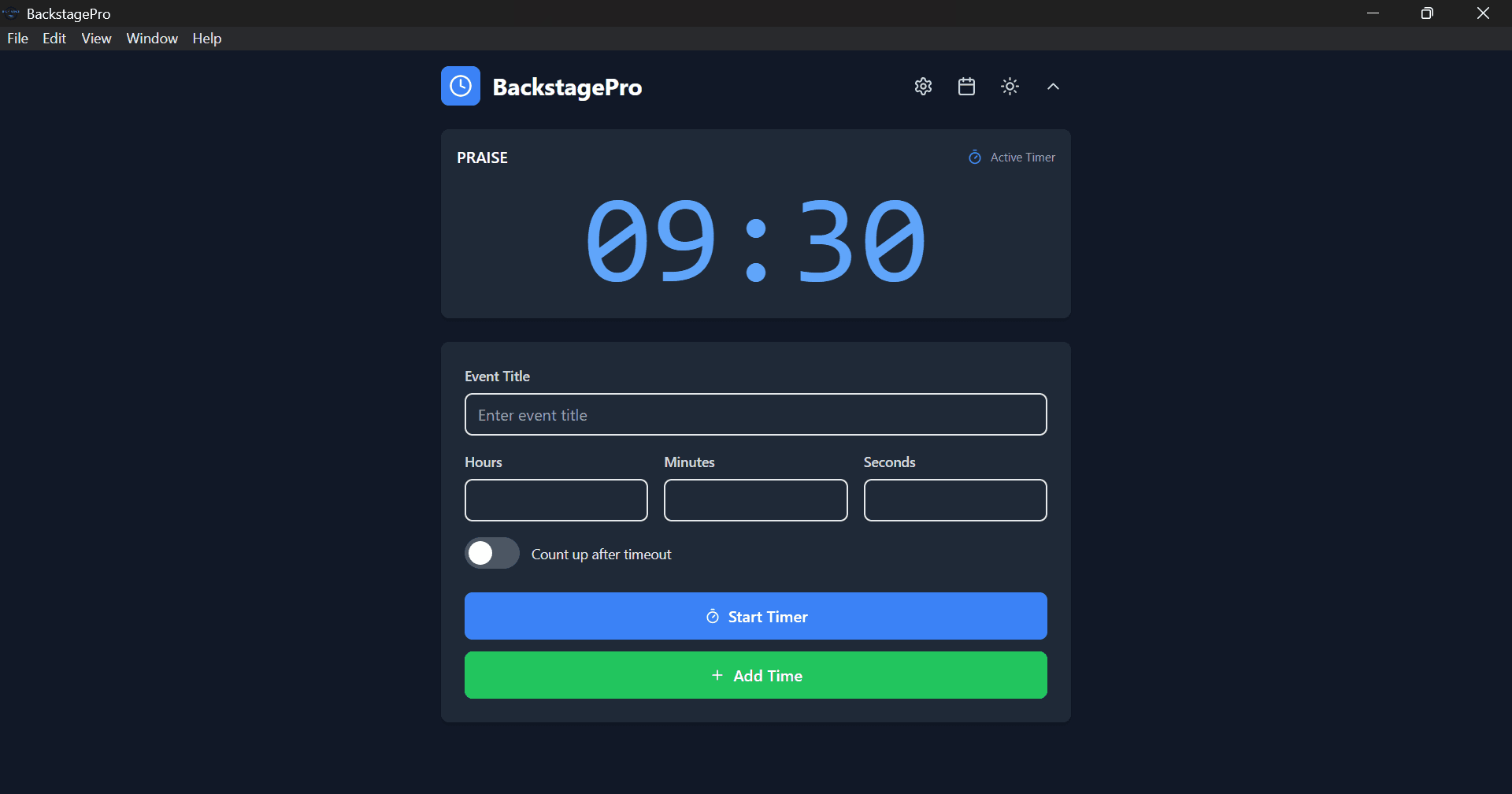 Backstage Pro v1 Interface